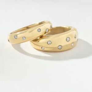 Uncommon James Gold Cosmos Dome Ring with Pavé Crystal Accents Size 6 NWT